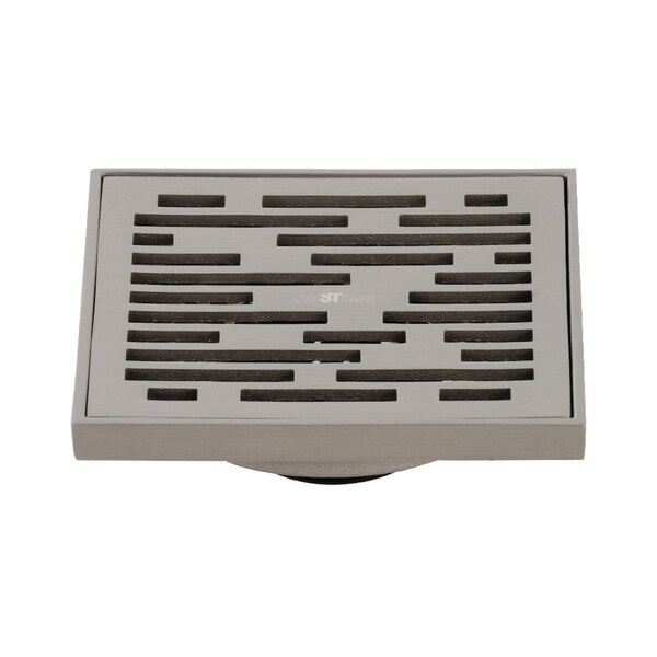 Kingston Brass BSF6310BN Watercourse Transit 4" Square Grid Shower Drain, Brushed Nkl BSF6310BN - main